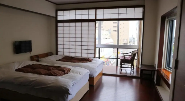 Студия Izu 4 sea ocean reinforced con Double bed + single bed 2 sea view (room