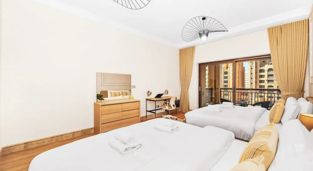 Апартаменты Premier c 1 комнатой с балконом и с красивым видом из окна New Fairmont Residence Private Beach club access Palm Jumeirah
