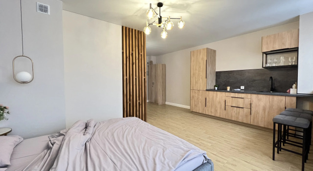 Апартаменты с красивым видом из окна Квартира-студия сети "PanApartments" в самом центре города