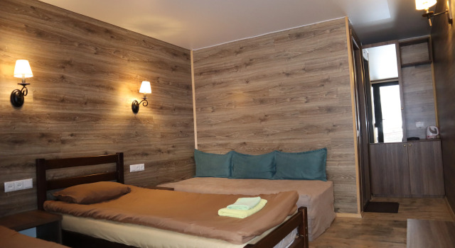 Трёхместный коттедж с балконом и с видом на горы Kazbegi Cottages