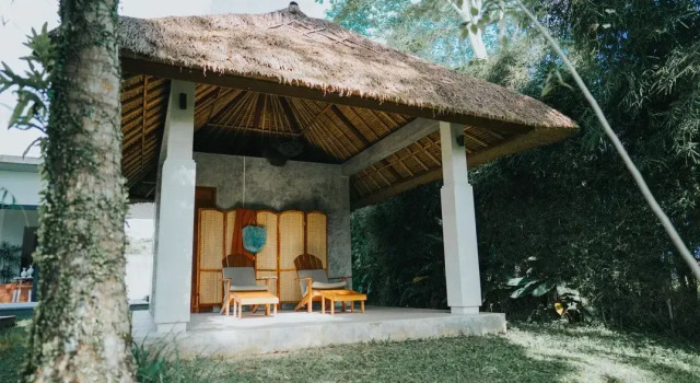 Novaya, Vid na Tropiki, Ogromny Basseyn, Akia Ubud Villa, Rezervovat Vila Chaty v Bali, Chalupa