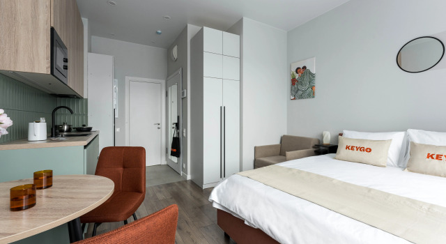 Studiya Keygo 1058 Kofe v Kruzhke i Wi-Fi na Maksimume Apartments, Rezerwuj Apartament SVAO Area Moskwa