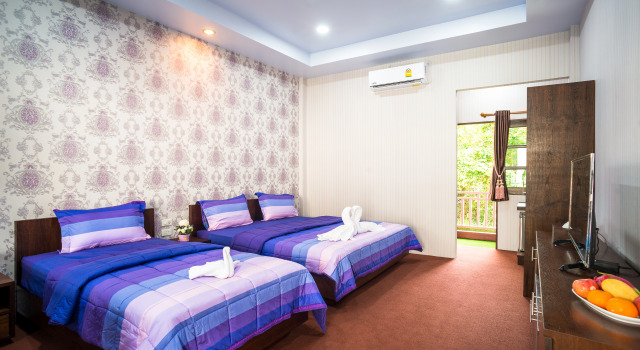 Трёхместный номер Deluxe с балконом и с красивым видом из окна Отель Samui Platinum