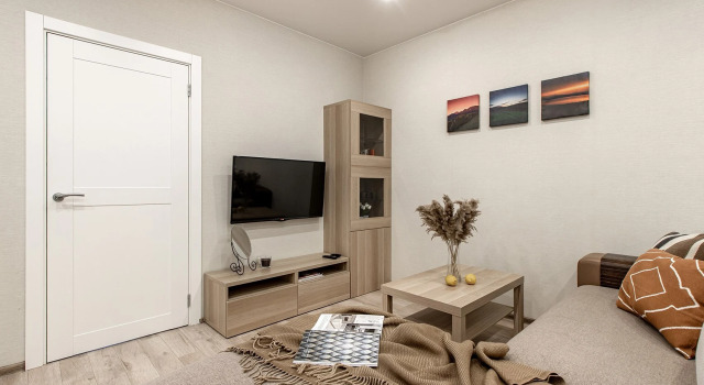 Номер Standard с балконом и с красивым видом из окна Квартира Piter Apartments евродвушка Солнечные в ЖК Времена Года
