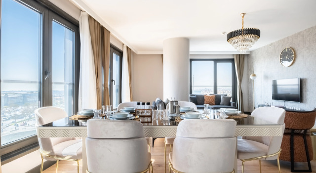 Апартаменты Premium с 3 комнатами с балконом и с красивым видом из окна Apartments Imperium No:1 Residence by NewInn
