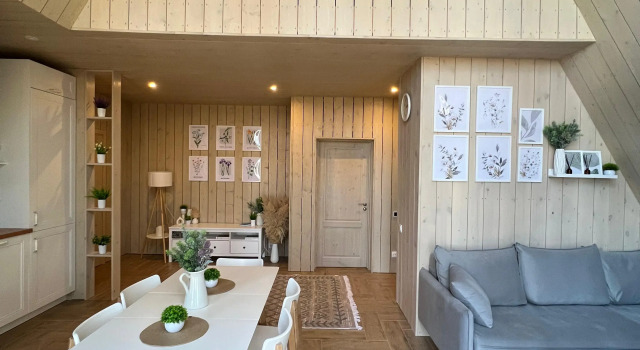 Четырёхместная Cottage Virta с балконом и с красивым видом из окна База отдыха The Lagom