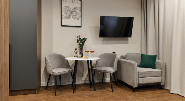 S.Utkami u Nevskogo Prospekta | Sovremennaya Studiya Bond v Apart-Otele VIDI Apartments, Rezervovat Apartmán Hotely v Petrohrad s parkováním, Parkování