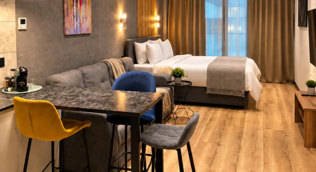 Odnokomnatnaya Komfort24 u m.Mayakovskaya na 3 Gostya Flat, Book Lejlighed SPA-hoteller i Moskva, nær White Square Business Centre, SPA