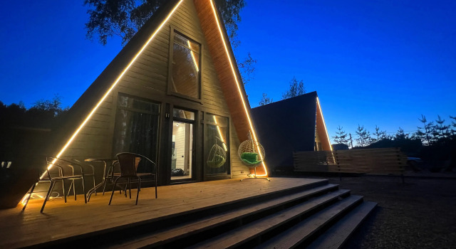 Гостевой дом Чудесный A-frame Оливка с сауной, Забронировать Гостевой дом Переславль-Залесский 