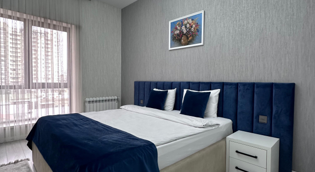 Четырёхместные апартаменты с 2 комнатами с балконом и с видом на город Golden Street Hotel