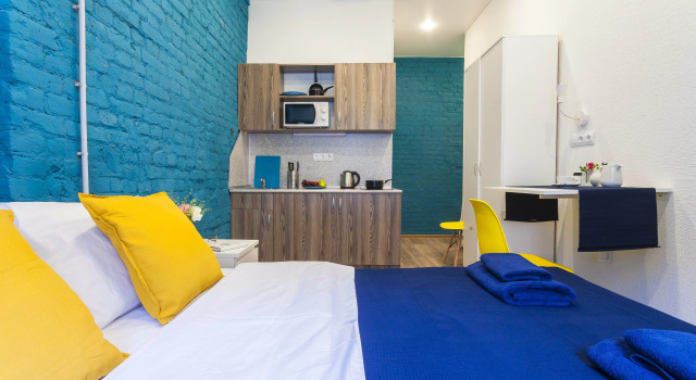 Апартаменты MyRoom у Авроры с кроватью King-size с бесконтактным заездом