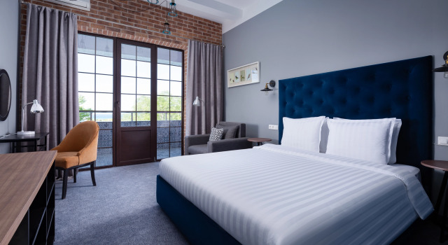Двухместный номер Deluxe с балконом и с видом на море Beton Brut Ultra All Inclusive & Spa Anapa Miracleon 4*