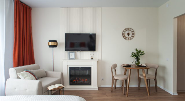 Kaminny Ochag Stil i Teplo v Kazhdom Mgnovenii Flat, Rezervasyon Daire Sankt Peterburg Rusya