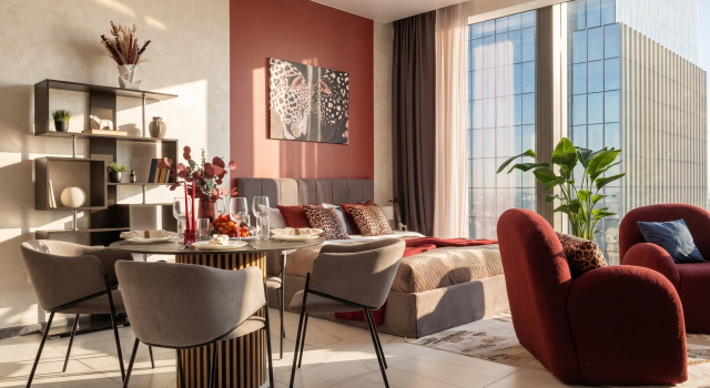 Квартира GM Apartments Леопард в Бордо на 61 этаже в Москва-Сити