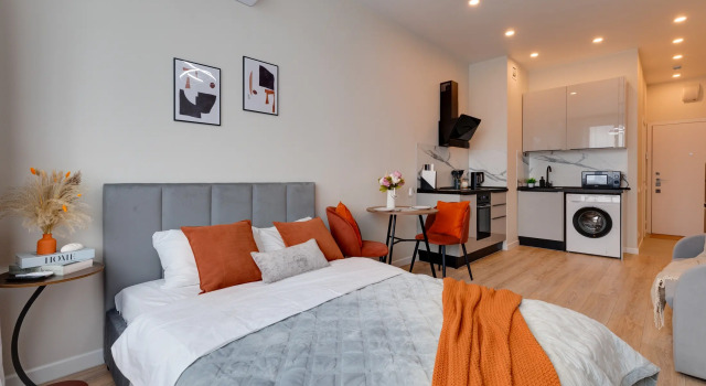 Schastlivyye Metry. 3 Minuty do Termy Vidnoye i TRTs Galereya Flat, Buchen Sie Ferienwohnung Nordöstlicher Verwaltungsbezirk Moskau, in der Nähe von Swiblowo