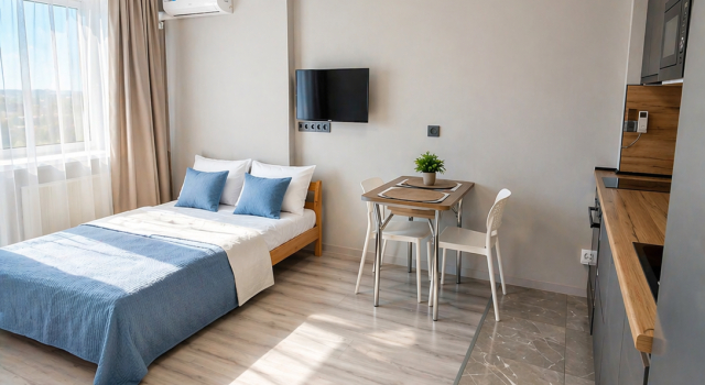 Privi Khaus - s Panoramnym Balkonom Flat, Prenota Appartamento Hotel a Udmurtia con parcheggio, Parcheggio