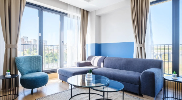 O podwyższonym standardzie apartament 2 sypialnie z widokiem na morze Grand Residence by NewInn Apartments