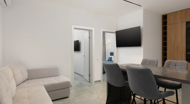 Апартаменты Comfort с 2 комнатами с балконом и с видом на город Апарт-отель Sphera Apartments by Stellar Hotels Sochi