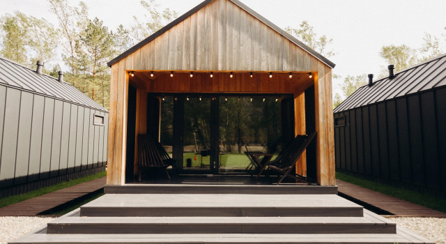 Chalet uitzicht op de rivier Recreation camp Marsel