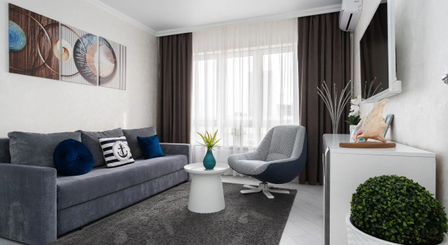 Двухместные апартаменты Comfort с 2 комнатами с балконом и с красивым видом из окна Квартира двухкомнатная класса комфорт плюс в Рыбной деревне, остров Канта