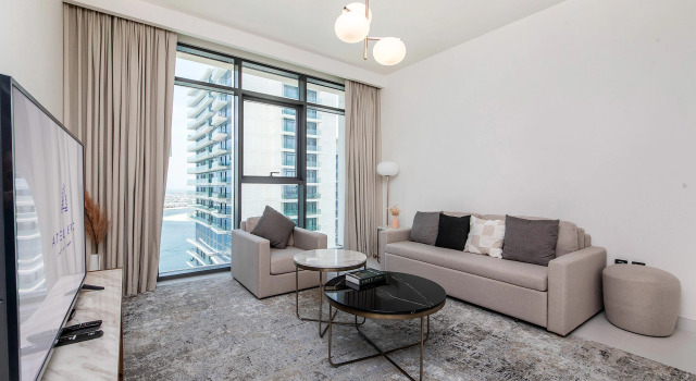 Chic Apartments in Marina Vista Emaar Beachfront, Забронировать Апартаменты/квартира Пальма Джумейра , рядом с Международный яхт-клуб Дубая