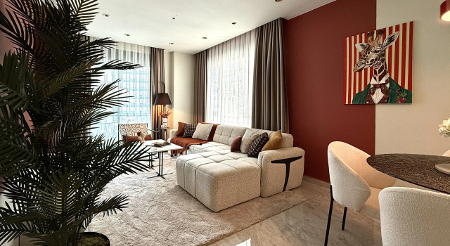 Апартаменты 2+1 Qoople Excellence В55 дизайнерский дуплекс у моря