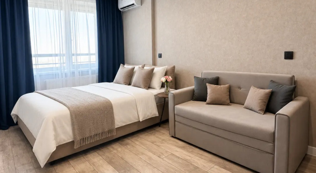 1-ke. kvartira na bazarnoy ploshchadi se vidom na prudee 22 floor Flat, Rezervați Apartament Hoteluri ieftine în Udmurtia