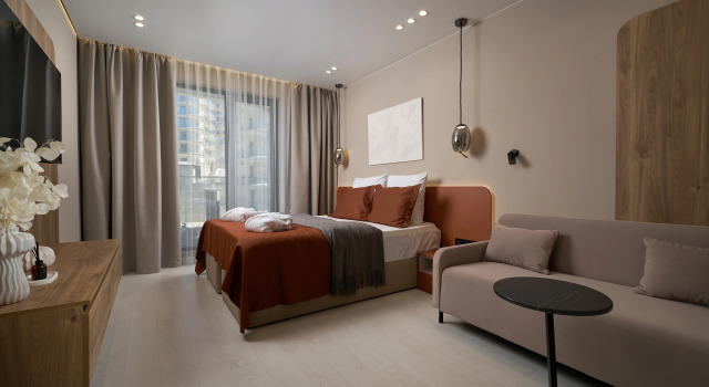 Апартаменты Marine Garden by М2 Групп Стандарт City двухкомнатный 3 корпус 192, Забронировать Апартаменты/квартира Сочи Большой Сочи, рядом с Железнодорожная станция Хоста