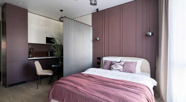 Uyutnaya Kvartira V Nezhno-Bordovom Stile Flat, Rezerwuj Apartament Moskwa Rosja