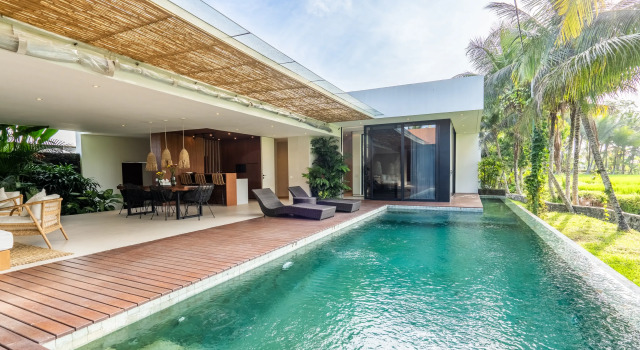 Шестиместная вилла с 3 комнатами с видом на бассейн Green Flow Villas Complex Ubud