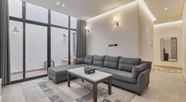 شقة استديو تصميم أنيق وهادئ بحطين بجانب البوليفارد, Buchen Sie Ferienwohnung Provinz Riad Provinz Riad