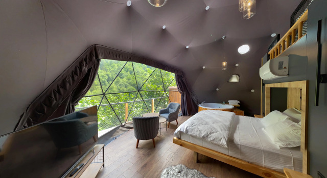 Люкс Glamping Kaledome orman evleri