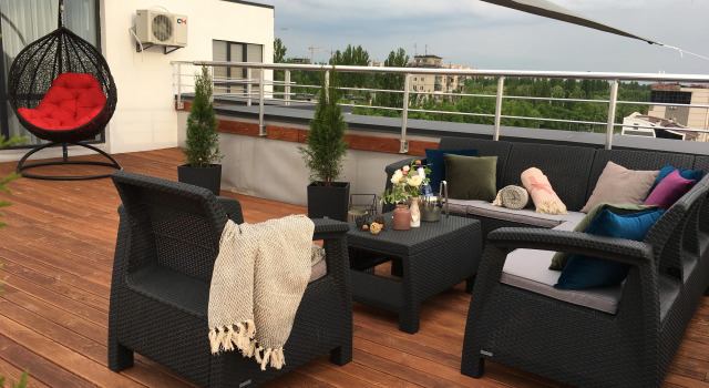 Двухместный номер Superior с балконом и с красивым видом из окна Апарт-Отель Nyvky Residence