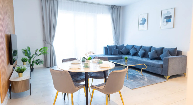 Люкс Luxury Двухкомнатные с балконом и с красивым видом из окна Апартаменты La Vie 1BR on JBR with Private Beach Dubai