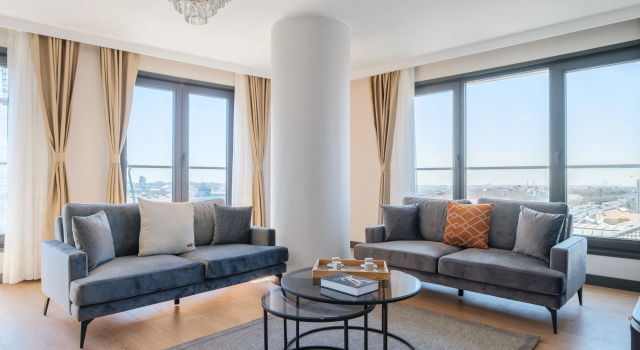 Апартаменты Premium с 3 комнатами с балконом и с красивым видом из окна Apartments Imperium No:1 Residence by NewInn