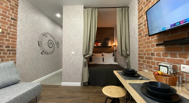 Двухместные апартаменты c 1 комнатой Жилое Помещение Tina Rental Studio ЖК Sreda