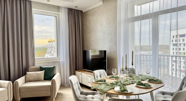4k s Vidom na VDNKH Ostankinskuyu Bashnyu 84m 7 Krovatey Flat, Prenota Appartamento Hotel SPA a Mosca, SPA