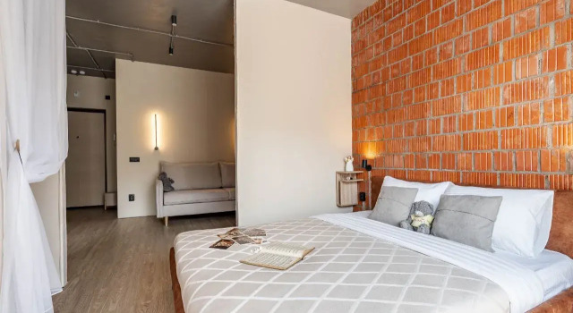 Двухместные апартаменты c 1 комнатой с балконом Апартаменты Piter Apartments Лофт Дунайский