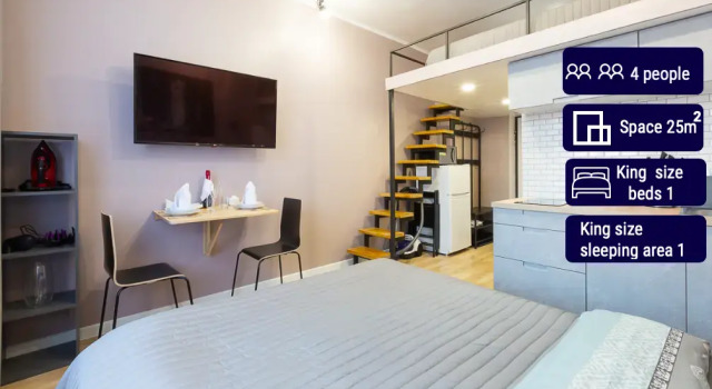 Четырёхместныe Апартаменты Люкс Апартаменты Bussi Suites Botanicheskaya 41/7
