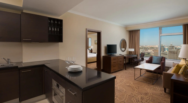Двухместный люкс Extended Stay with Kitchen с красивым видом из окна SAAD Hotel Astana