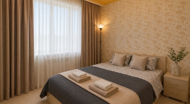 Ne Vopros dlya bol'shogo kolichestva gostej Flat, Prenota Appartamento Hotel a Cherepovetsky District con parcheggio, Parcheggio