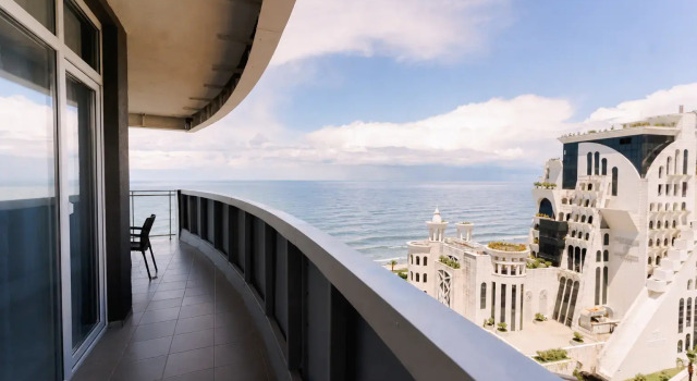 Двухместные апартаменты Deluxe c 1 комнатой с балконом и с видом на море Black Sea Point Apartments 5