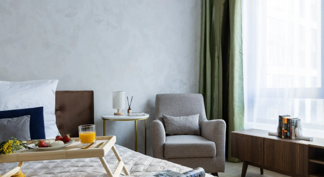 Двухместные апартаменты c 1 комнатой с балконом Апартаменты ElizaHome в новом ЖК м. Чёрная речка