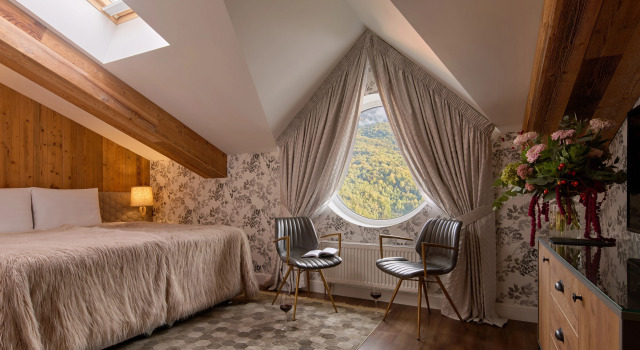 Двухместный номер Супериор Мансарда с видом на горы Отель Hills Polyana Hotel & Spa