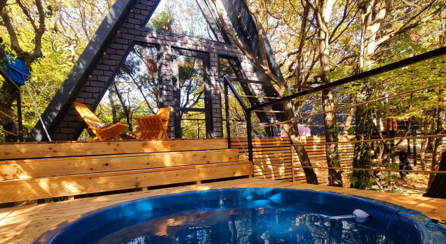 A-Frame Шторм Глэмпинг Очаг
