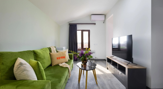 Kahden hengen ullakko Studio MICH8 by KEYGO Apartment Hotel