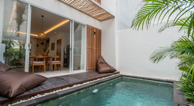 Brand New Sunrise Bliss Townhouse Poolside Stay Villa, Rezervovat Vila Chaty v Bali, Chalupa
