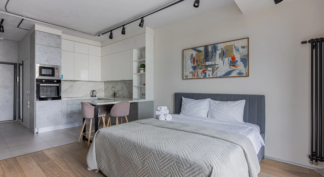 Smart Host (smart Khost) Na Bulvare Khodynskiy 2 Apartments, Rezervasyon Daire Horoshovsky otoparklı oteller, Otopark