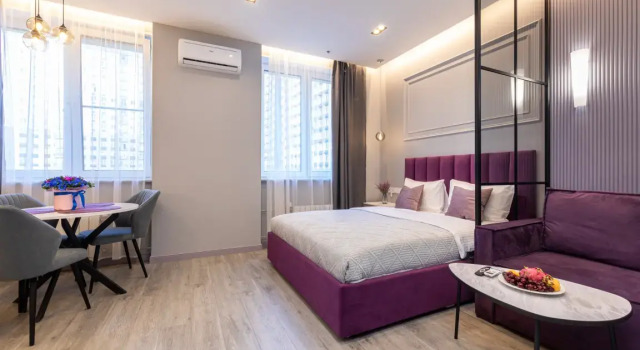 «Bordovyy shik» v rayone VDNKh Estet Apart Apartments, Rezerwuj Apartament SVAO Area Moskwa