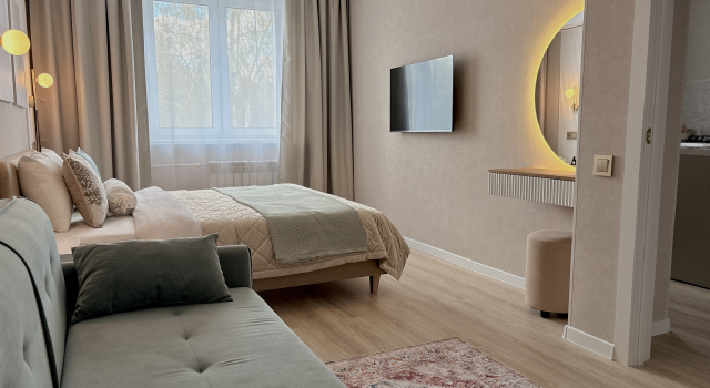 1-kom. Dizainerskaya v Novostroike, Ryadom s Parkom Aviatorov - Beskontaknoe Zaselenie (Odeyalkin) Flat, Prenota Appartamento Balašov 